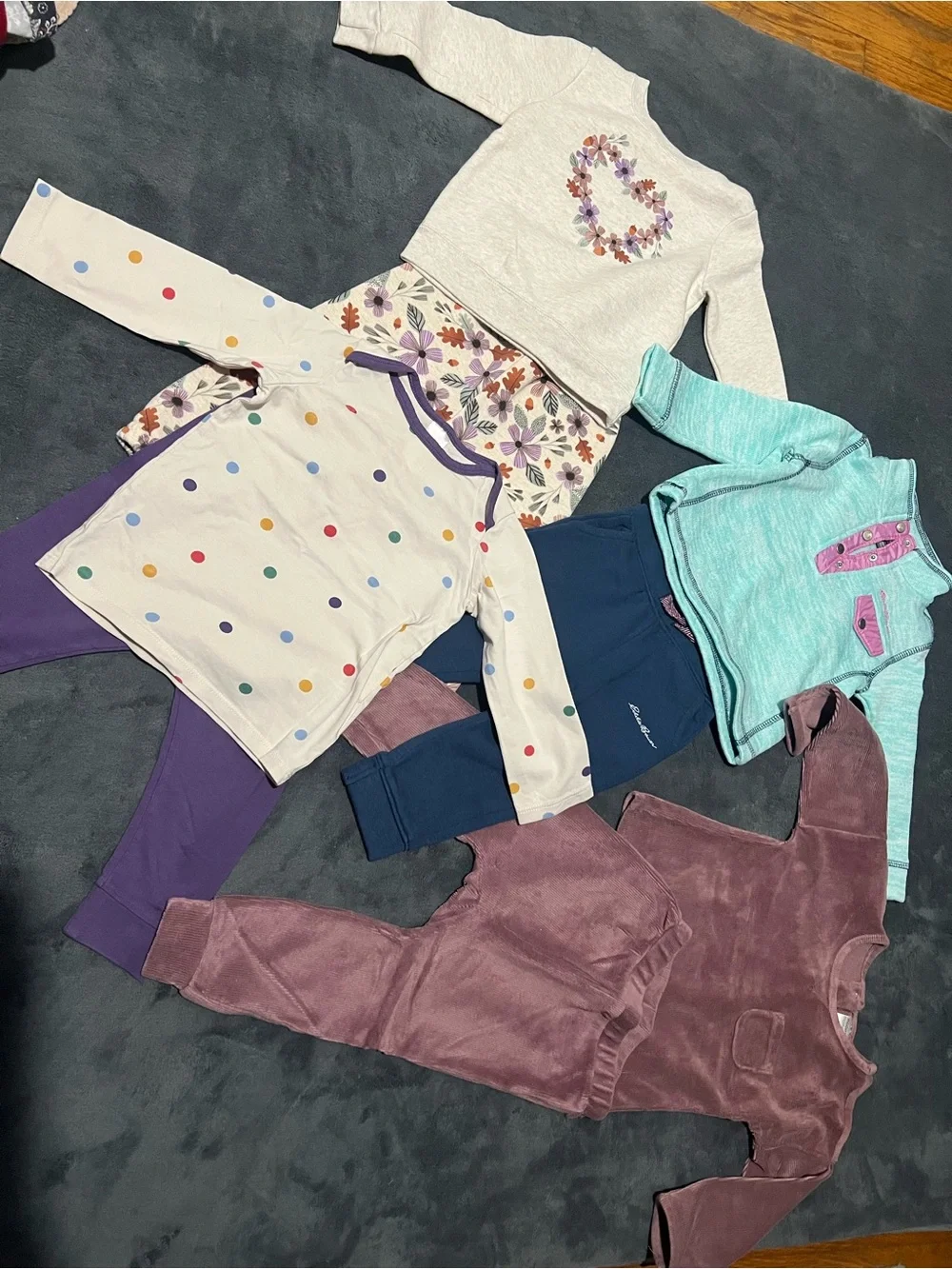Girls Mixed Outfit Lot with Polka Dot Top & Floral Skirt